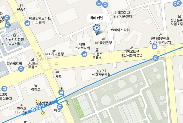 버거킹 뒷편 국민은행 건물에 있습니다.